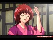 Busty Japanese hentai caught and hot poked by