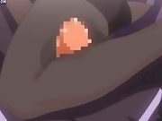 Busty anime babe in stockings