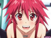 Hentai redhead gets fucked by three guys