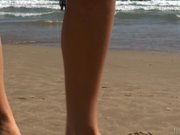 Caprice on a nude beach