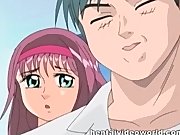 Hentai slut giving oral and getting 2 rods